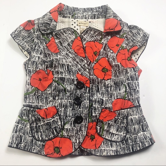 Anthropologie Jackets & Blazers - Anthropologie Elevenses Scribble Poppy Blazer 6